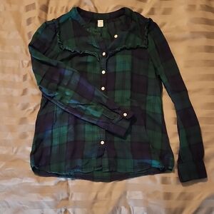 Green & Navy Plaid Button-Up Shirt